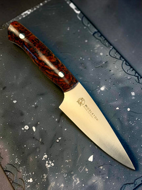 Orange Black Ash Burl 4” Paring