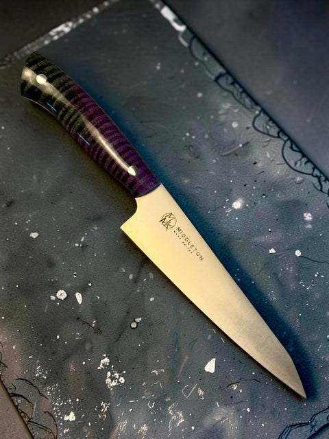 Blue/Purple Curly Maple 6” utility knife