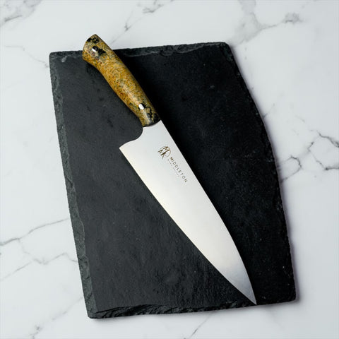 8” Chef with Box Elder Burl
