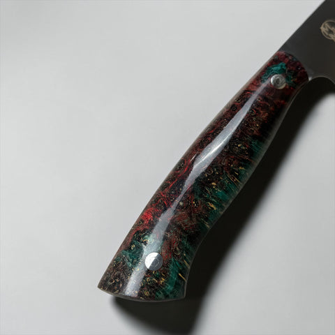 6” Utility with Green/Red Box Elder Burl