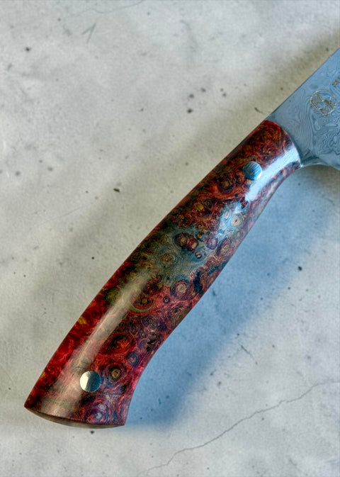 Amboyna Burl 6” Damascus Utility knife